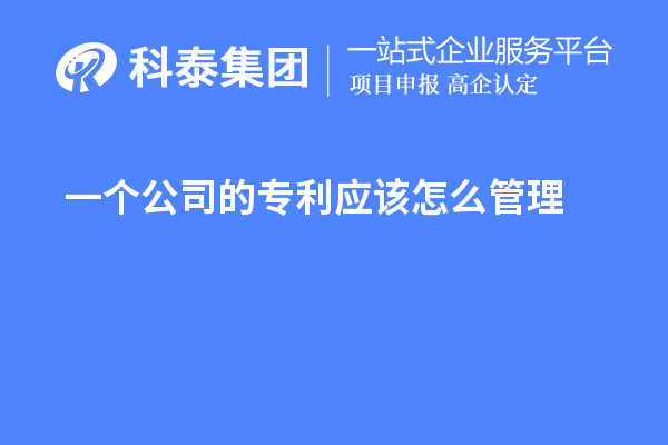 一個公司的專利應(yīng)該怎么管理