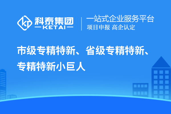 市級專精特新、省級專精特新、專精特新小巨人