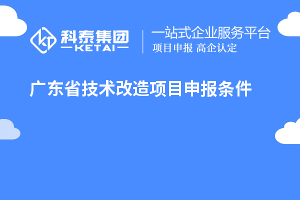 廣東省技術(shù)改造項目申報條件