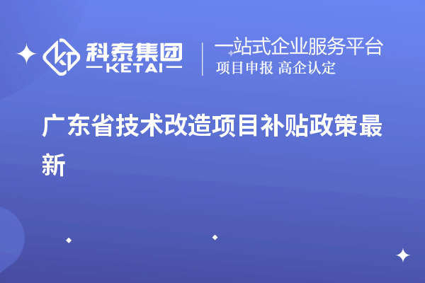 廣東省技術(shù)改造項目補貼政策最新