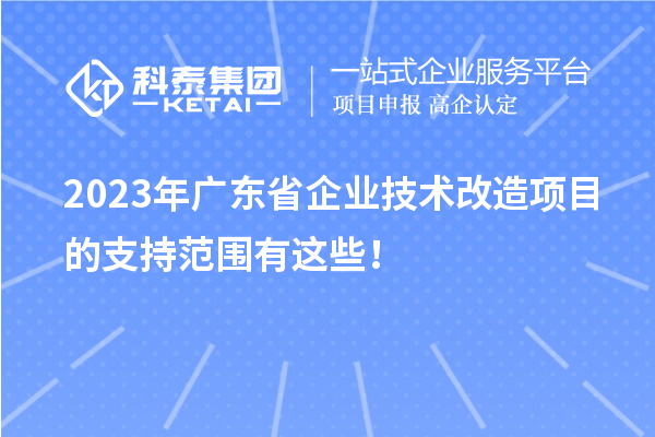 2023年廣東省企業(yè)技術(shù)改造項目的支持范圍有這些！