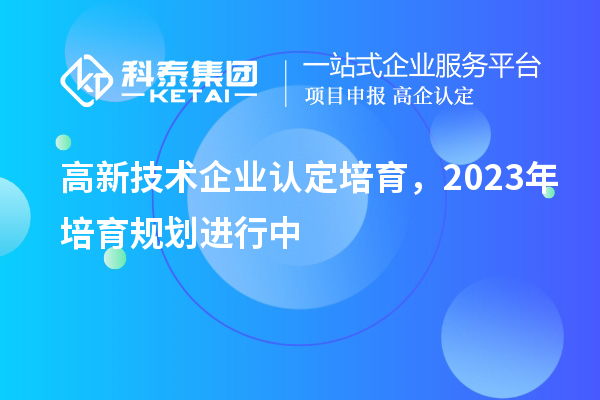 高新技術(shù)企業(yè)認(rèn)定培育，2023年培育規(guī)劃進(jìn)行中