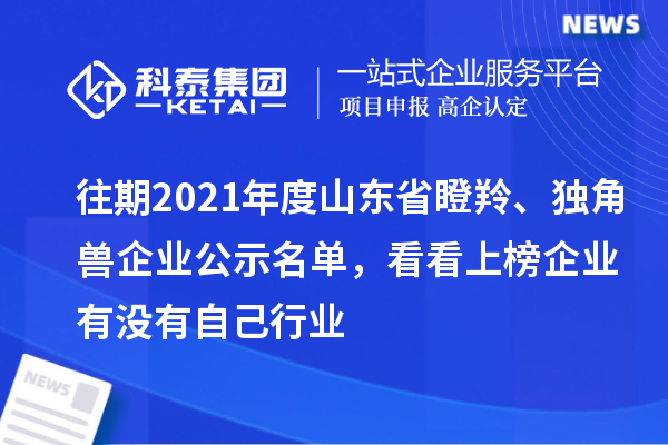 往期2021年度山東省瞪羚、獨(dú)角獸企業(yè)公示名單，看看上榜企業(yè)有沒有自己行業(yè)