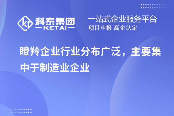 瞪羚企業(yè)行業(yè)分布廣泛，主要集中于制造業(yè)企業(yè)