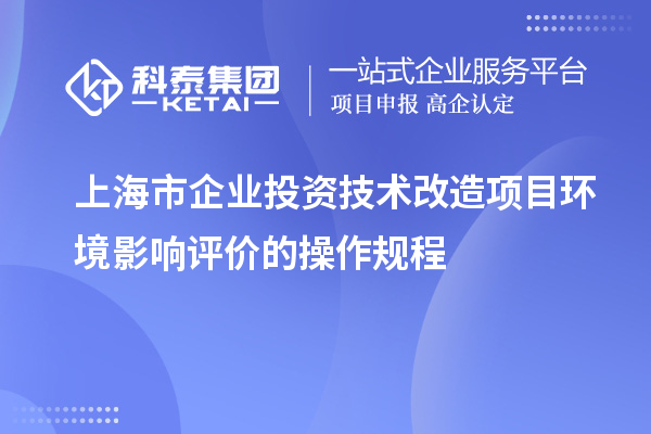 上海市企業(yè)投資技術(shù)改造項(xiàng)目環(huán)境影響評價(jià)的操作規(guī)程