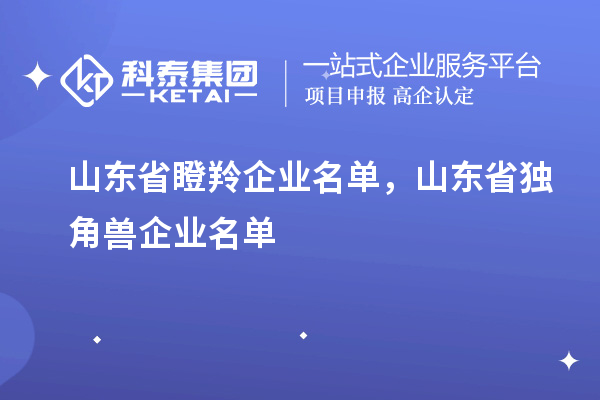 山東省瞪羚企業(yè)名單，山東省獨(dú)角獸企業(yè)名單