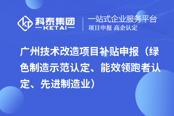 廣州技術(shù)改造項(xiàng)目補(bǔ)貼申報(bào)（綠色制造示范認(rèn)定、能效領(lǐng)跑者認(rèn)定、先進(jìn)制造業(yè)）