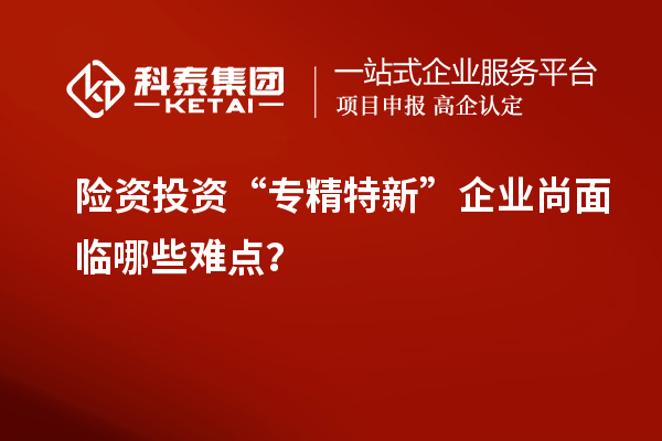 險資投資“專精特新”企業(yè)尚面臨哪些難點？