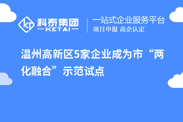 溫州高新區(qū)5家企業(yè)成為市“兩化融合”示范試點(diǎn)