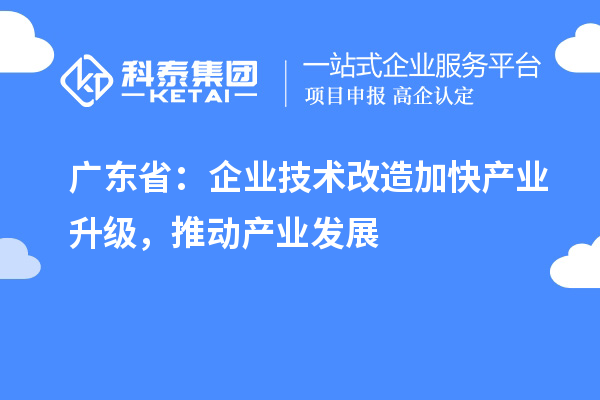 廣東?。浩髽I(yè)技術(shù)改造加快產(chǎn)業(yè)升級(jí)，推動(dòng)產(chǎn)業(yè)發(fā)展