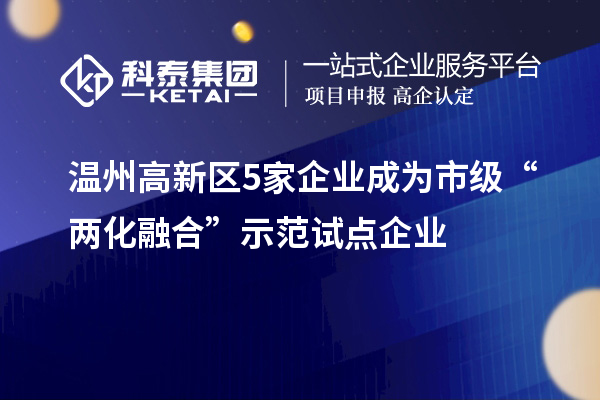 溫州高新區(qū)5家企業(yè)成為市級“兩化融合”示范試點(diǎn)企業(yè)