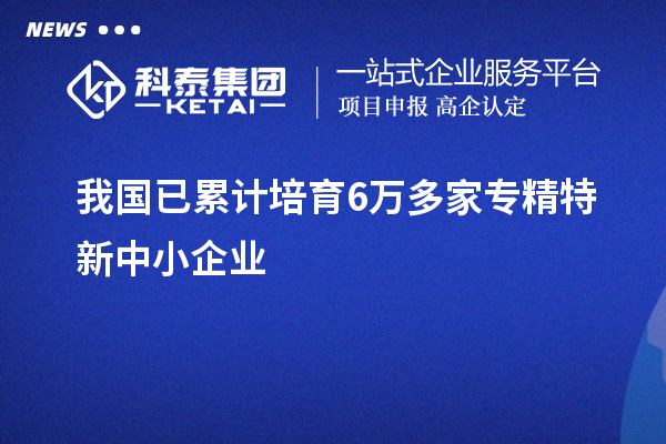 我國已累計(jì)培育6萬多家<a href=http://www.xljuanlianmen.com/fuwu/zhuanjingtexin.html target=_blank class=infotextkey>專精特新中小企業(yè)</a>