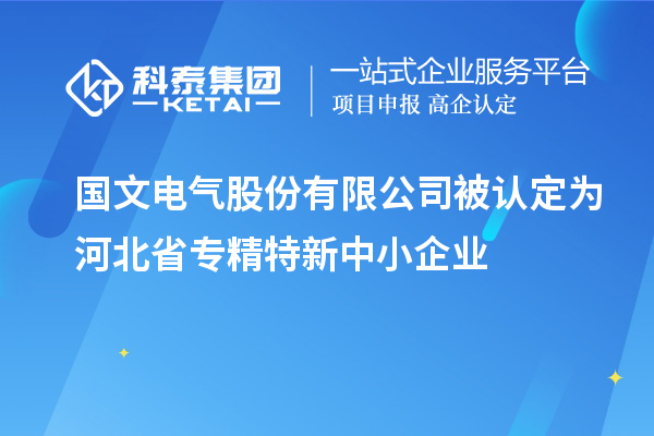 國(guó)文電氣股份有限公司被認(rèn)定為河北省專(zhuān)精特新中小企業(yè)
