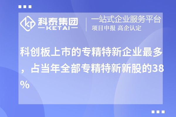 科創(chuàng)板上市的專精特新企業(yè)最多，占當年全部專精特新新股的38%