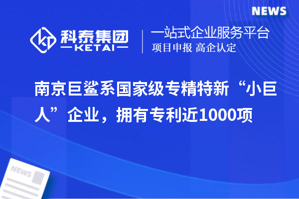 南京巨鯊系國家級專精特新“小巨人”企業(yè)，擁有專利近1000項(xiàng)