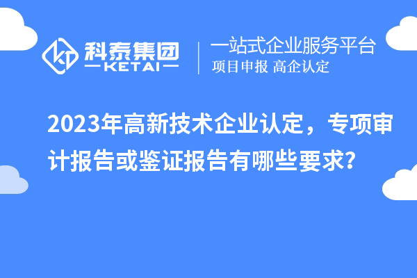 2023年高新技術(shù)企業(yè)認(rèn)定，專項(xiàng)審計(jì)報(bào)告或鑒證報(bào)告有哪些要求？