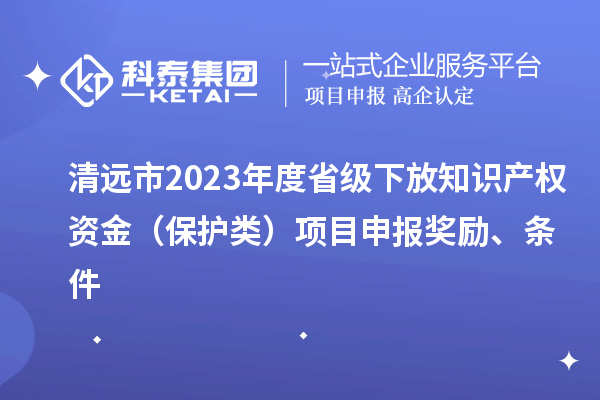 清遠(yuǎn)市2023年度省級下放知識產(chǎn)權(quán)資金（保護(hù)類）項(xiàng)目申報(bào)獎(jiǎng)勵(lì)、條件