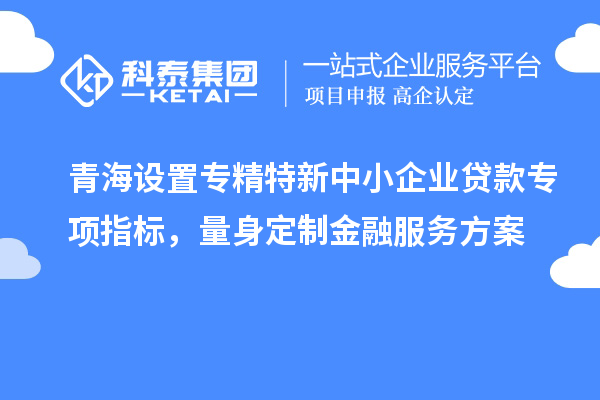 青海設(shè)置專精特新中小企業(yè)貸款專項(xiàng)指標(biāo)，量身定制金融服務(wù)方案