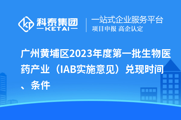 廣州黃埔區(qū)2023年度第一批生物醫(yī)藥產(chǎn)業(yè)（IAB實(shí)施意見）兌現(xiàn)時(shí)間、條件