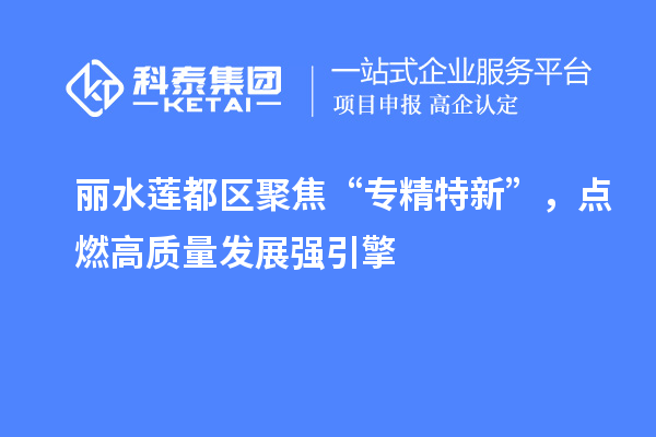 麗水蓮都區(qū)聚焦“專精特新”，點(diǎn)燃高質(zhì)量發(fā)展強(qiáng)引擎