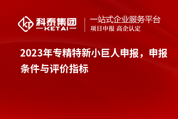 2023年<a href=http://www.xljuanlianmen.com/fuwu/zhuanjingtexin.html target=_blank class=infotextkey>專精特新小巨人申報</a>，申報條件與評價指標(biāo)