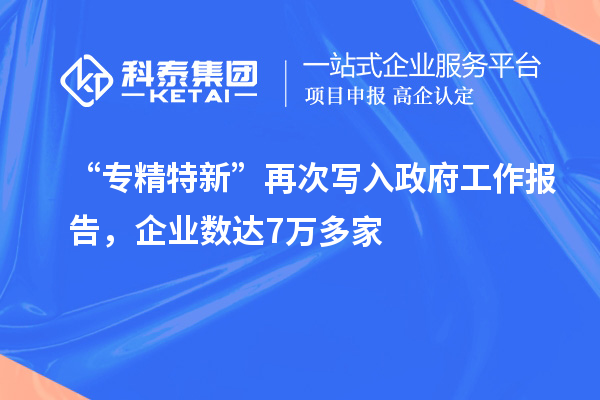 “專精特新”再次寫入政府工作報告，企業(yè)數(shù)達7萬多家