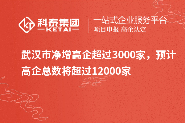 武漢市凈增高企超過(guò)3000家，預(yù)計(jì)高企總數(shù)將超過(guò)12000家