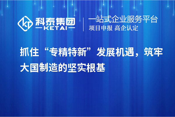 抓住“專精特新”發(fā)展機(jī)遇，筑牢大國(guó)制造的堅(jiān)實(shí)根基