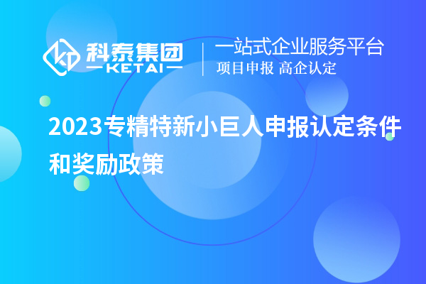 2023專(zhuān)精特新小巨人申報(bào)認(rèn)定條件和獎(jiǎng)勵(lì)政策