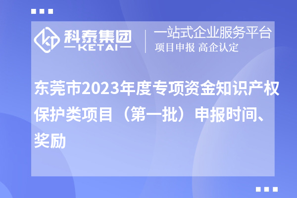 東莞市2023年度專項(xiàng)資金知識產(chǎn)權(quán)保護(hù)類項(xiàng)目（第一批）申報時間、獎勵