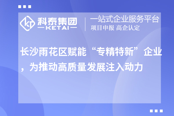 長沙雨花區(qū)賦能“專精特新”企業(yè)，為推動高質(zhì)量發(fā)展注入動力