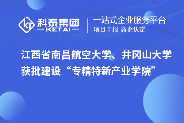 江西省南昌航空大學(xué)、井岡山大學(xué)獲批建設(shè)“專精特新產(chǎn)業(yè)學(xué)院”