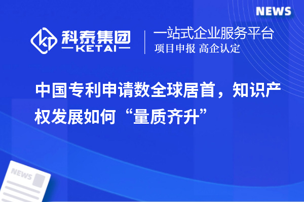 中國專利申請數(shù)全球居首，知識產(chǎn)權(quán)發(fā)展如何“量質(zhì)齊升”