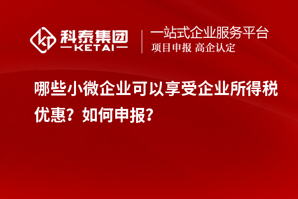 哪些小微企業(yè)可以享受企業(yè)所得稅優(yōu)惠？如何申報？