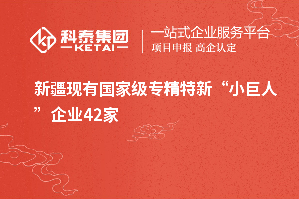 新疆現(xiàn)有國(guó)家級(jí)專精特新“小巨人”企業(yè)42家