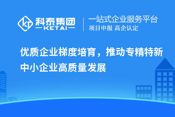 優(yōu)質(zhì)企業(yè)梯度培育，推動專精特新中小企業(yè)高質(zhì)量發(fā)展