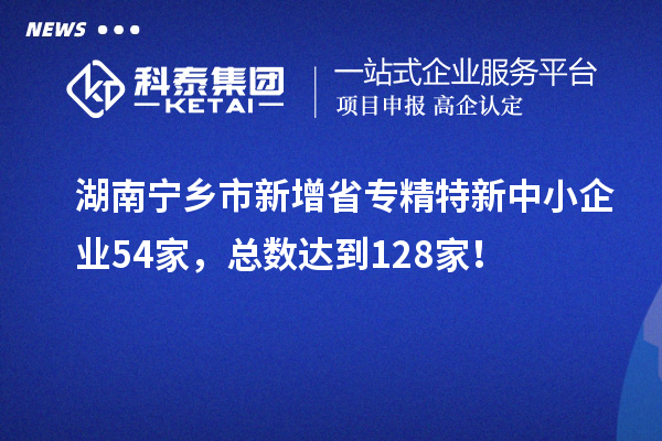 湖南寧鄉(xiāng)市新增省專精特新中小企業(yè)54家，總數(shù)達(dá)到128家！