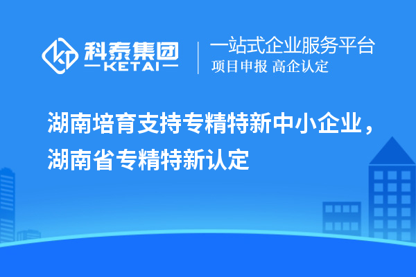 湖南培育支持專精特新中小企業(yè)，湖南省專精特新認(rèn)定