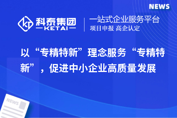 以“專精特新”理念服務(wù)“專精特新”，促進(jìn)中小企業(yè)高質(zhì)量發(fā)展