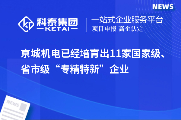 京城機電已經(jīng)培育出11家國家級、省市級“專精特新”企業(yè)