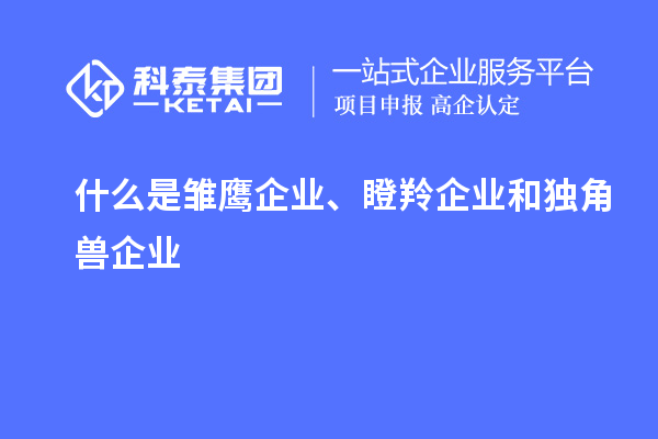 什么是雛鷹企業(yè)、瞪羚企業(yè)和獨角獸企業(yè)