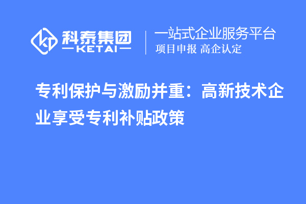 專利保護(hù)與激勵并重：高新技術(shù)企業(yè)享受專利補貼政策