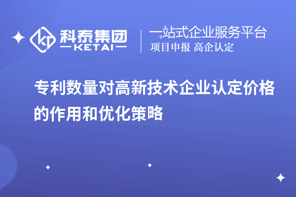 專利數(shù)量對高新技術(shù)企業(yè)認(rèn)定價(jià)格的作用和優(yōu)化策略