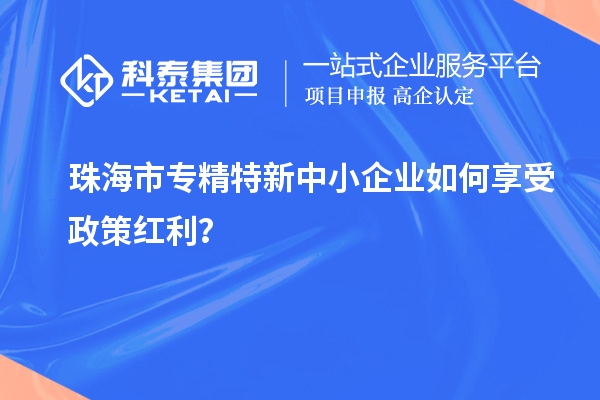 珠海市專精特新中小企業(yè)如何享受政策紅利？