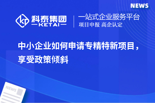 中小企業(yè)如何申請專精特新項目，享受政策傾斜