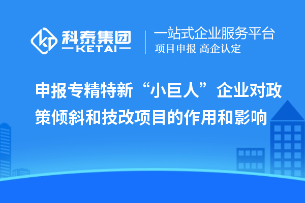 申報(bào)專(zhuān)精特新“小巨人”企業(yè)對(duì)政策傾斜和<a href=http://www.xljuanlianmen.com/fuwu/jishugaizao.html target=_blank class=infotextkey>技改</a>項(xiàng)目的作用和影響
