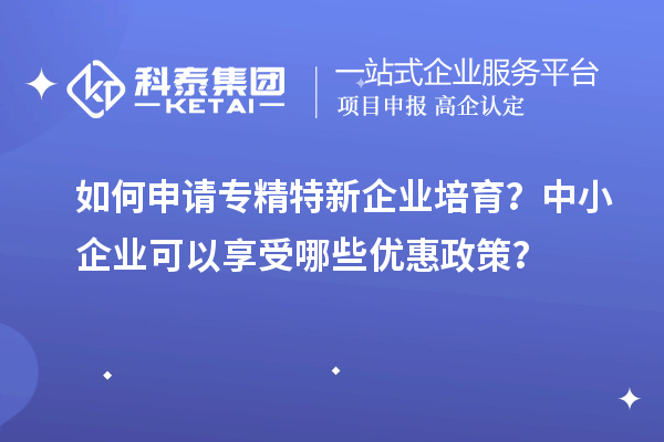 如何申請(qǐng)專精特新企業(yè)培育？中小企業(yè)可以享受哪些優(yōu)惠政策？