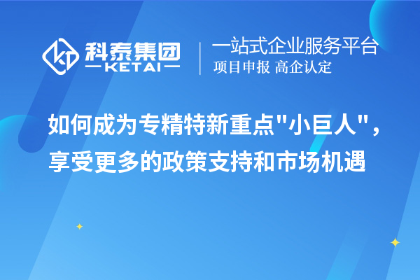 如何成為專精特新重點小巨人，享受更多的政策支持和市場機遇