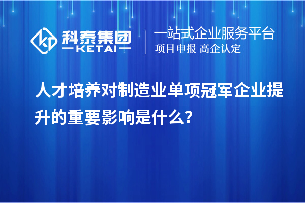 人才培養(yǎng)對(duì)制造業(yè)單項(xiàng)冠軍企業(yè)提升的重要影響是什么？