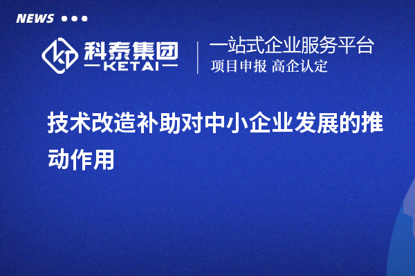  技術改造補助對中小企業(yè)發(fā)展的推動作用